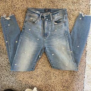 Abercrombie Embroidered High Rise Skinny Jeans Sz 26